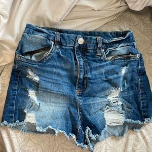Blue notes denim shorts